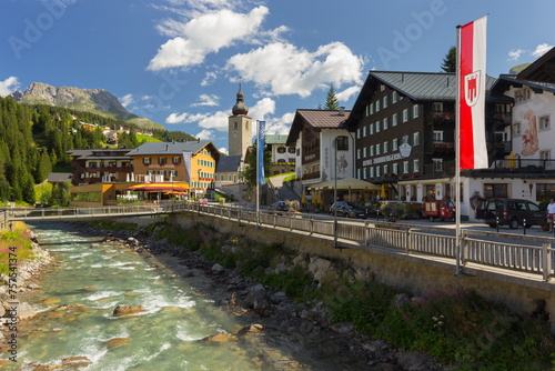 Lech am Arlberg, Fluss Lech, Vorarlberg, Österreich