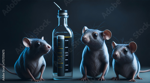 Lab rats near test tubes concept Created With Generative Ai