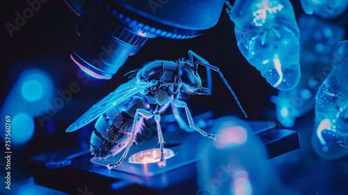 an insect in microscope 