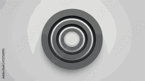 Vector circle icon on gray background. 