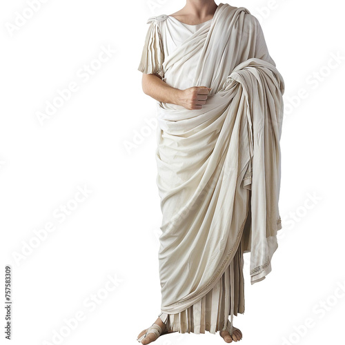 Roman Toga, transparent background, isolated image, generative AI