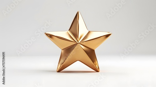 Golden star isolated 3d rendering 