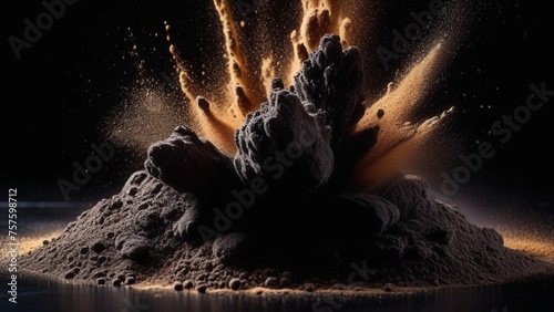 abstract texture of coal dust in black and brown color
