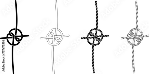 zeppelin bend also known as the Rosendahl Bend knot icon set