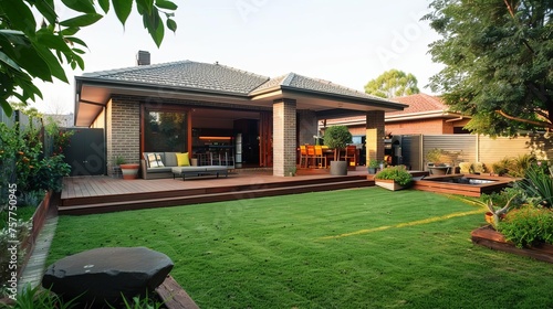 Modern home extension renovation with deck, patio, and courtyard in Melbourne