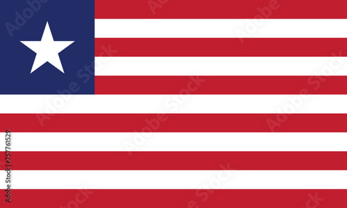 Flat Illustration of Liberia national flag. Liberia flag design. 