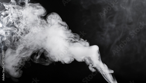 Smoke from a pipe on a black background; the photo zone is white