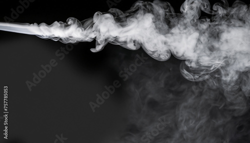 Smoke from a pipe on a black background; the photo zone is white