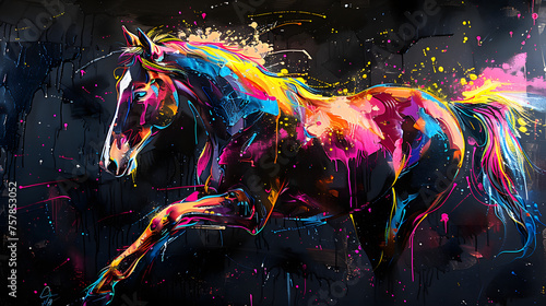 abstract horse painting abstract illustration