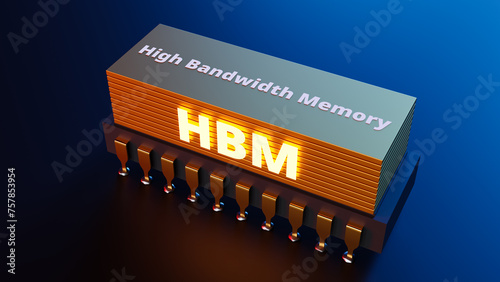 High bandwidth Memory concepts backgrounds. 3d rendering