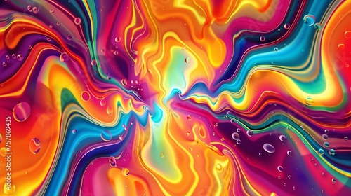 Colorful Chaos: A Vibrant Blend of Rainbow Hues and Bubbling Liquid Generative AI
