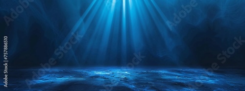 Glowing Blue Ocean Floor Generative AI