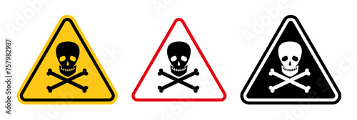 Toxic Chemical Caution Sign. Skull Symbol Indicating Poison Hazard. Warning for Hazardous Substances.