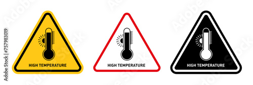 High Heat Danger Warning. Sign for Elevated Temperatures. Caution for Overheating Risks.