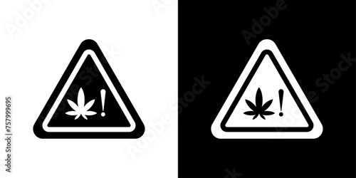 Cannabis Product Safety Warning Sign. THC and CBD Advisory Label.