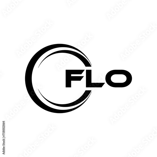 FLO letter logo design with white background in illustrator, cube logo, vector logo, modern alphabet font overlap style. calligraphy designs for logo, Poster, Invitation, etc.