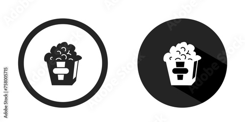 Popcorn logo. Popcorn icon vector design black color. Stock vector.