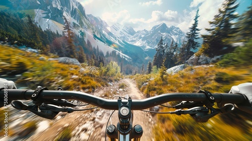 VR mountain biking on extreme trails, adrenaline-fueled virtual experience