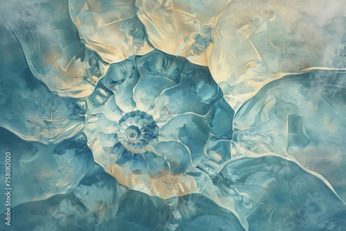 golden ratio-inspired fractal watercolor illustration