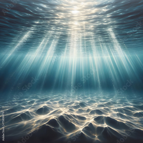Promieni światła pod wodą, dekoracja generative ai