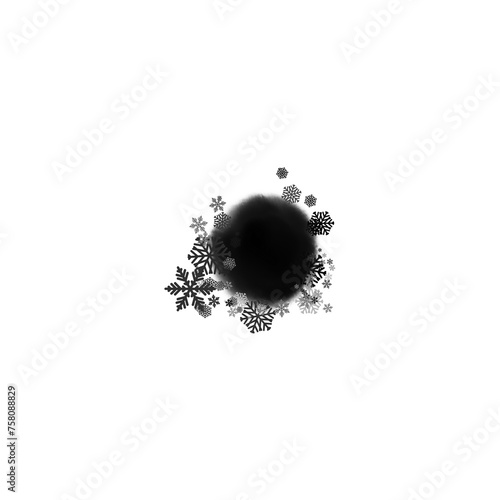 Black winter, Christmas mask. Basis element for design on white background universal