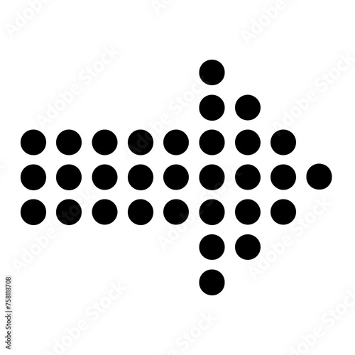 Dotted arrow. Dot style sign