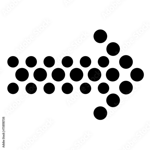 Dotted arrow. Dot style sign