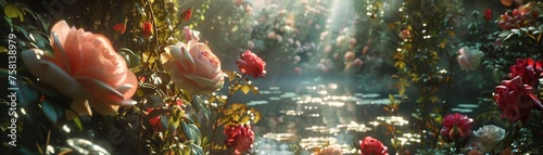A surreal garden of talking roses in a spellbinding display