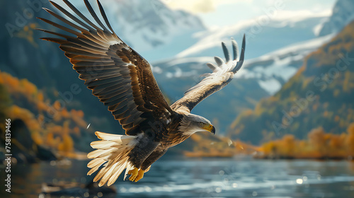 eagle flying in the wild professional photography