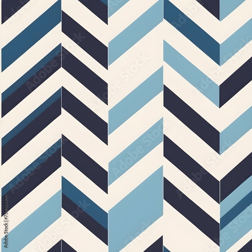 Chevron pattern blue stipes on white background