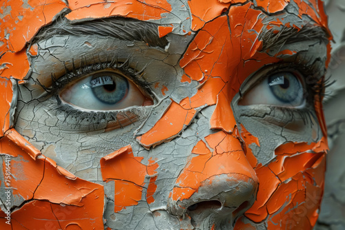 Orange Peel Skin Texture, Front view, Photorealistic portrayal of unique skin texture