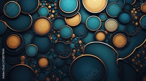 Geometric background with circular shaped elements