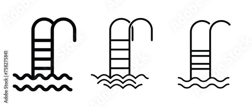 Swimming pool icon vector set.