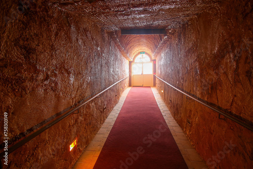 Serbian Orthodox underground Church of Saint Elijah the Prophet in Coober Pedy, South Australia - Religious place dug out of sandstone in an opal mining city