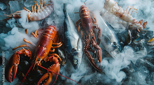 Luxury seafood on ice