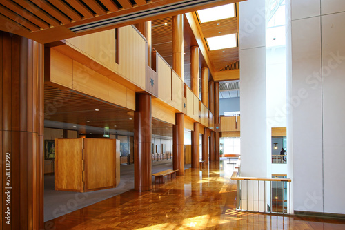 Central lobby of the Parliament House of Australia on Capital Hill in Canberra, Australian Capital Territory
