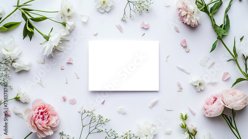 Elegant Pink and White Flowers on White Background for Wedding, Birthday, and Special Occasions