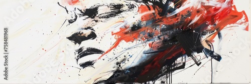 An abstract representation of emotions and inner thoughts, expressed through expressive brushstrokes and gestural marks
