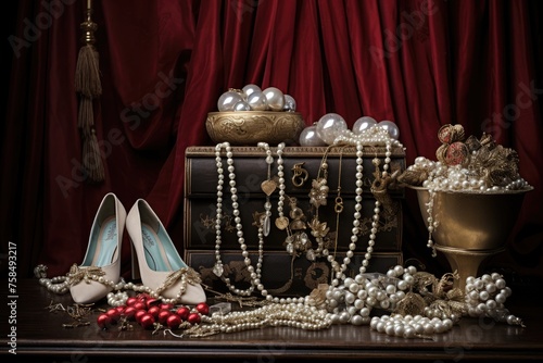 Holiday Ballet: Jewelry arranged with ballet slippers and a Nutcracker in a dance-themed setting.
