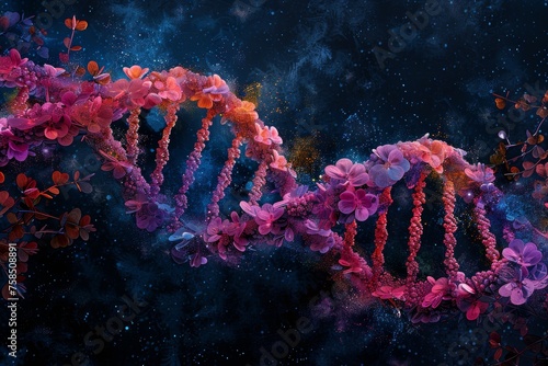 生命の輝きを映す、ダイナミックなDNA抽象画 17