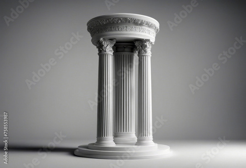 column 3d Greek White ancient rendering pillar black mask isolated pedestal roman poduim antique ancient history greek column architecture pillar dais pedestal roman background symbol capital