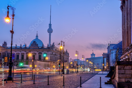 The boulevard Unter den Linden in Berlin at dawn
