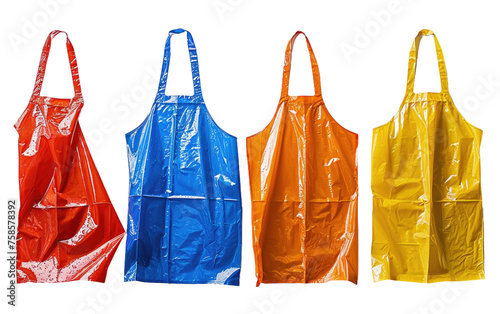 Aprons made from plastic materials isolated on transparent Background