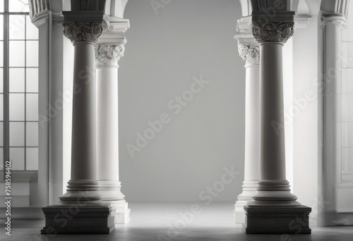old background white architectural two roman tower poduim 