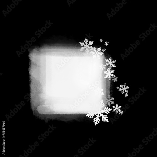 Artistic winter mask. Basis element universal for design isolated on black