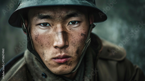 Asian soldier. 