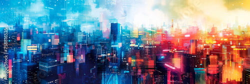 dreamscape of a smart city where interconnected devices and IoT technologies coexist harmoniously