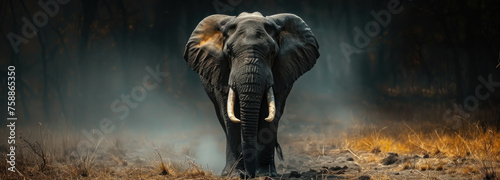 Majestic Wildlife, Elephant in darkness, Poignant Wild Beauty