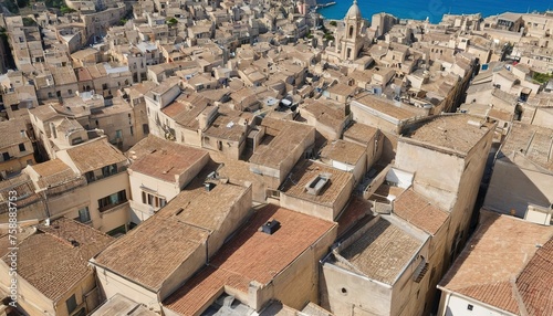 Roof of buildings in Ragusa, Italy