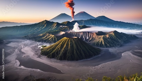 Volcano Mount Bromo volcano in Indonesia
